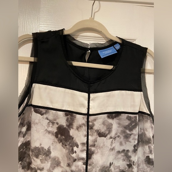 Simply Vera Wang Size L Black Gray Lightweight Watercolor Drop-Tail Hem Tank Top - Picture 5 of 11